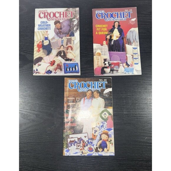 3 Vintage Annie's Crochet Newsletter Booklets Old Fashion Patterns #24,25 & 26 - Picture 1 of 5